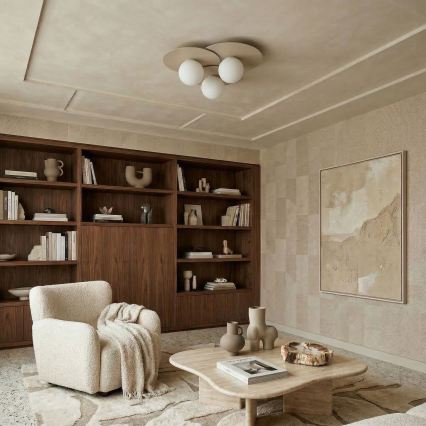 Ceiling light FLAT 3xE27/15W/230V 55x60 cm beige