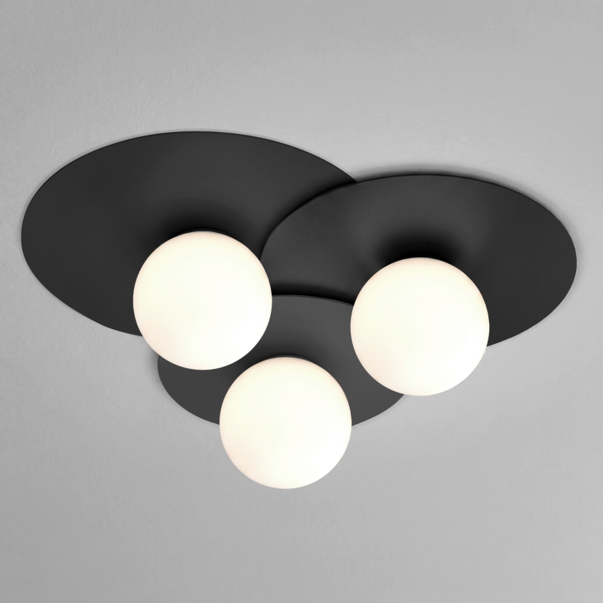 Ceiling light FLAT 3xE27/15W/230V 55x60 cm black