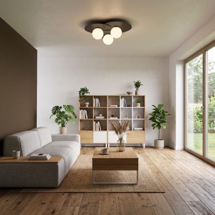Ceiling light FLAT 3xE27/15W/230V 55x60 cm brown