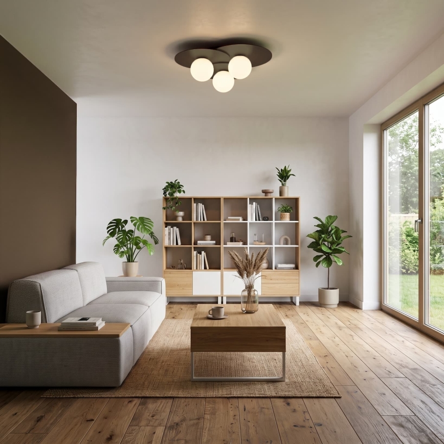 Ceiling light FLAT 3xE27/15W/230V 55x60 cm brown