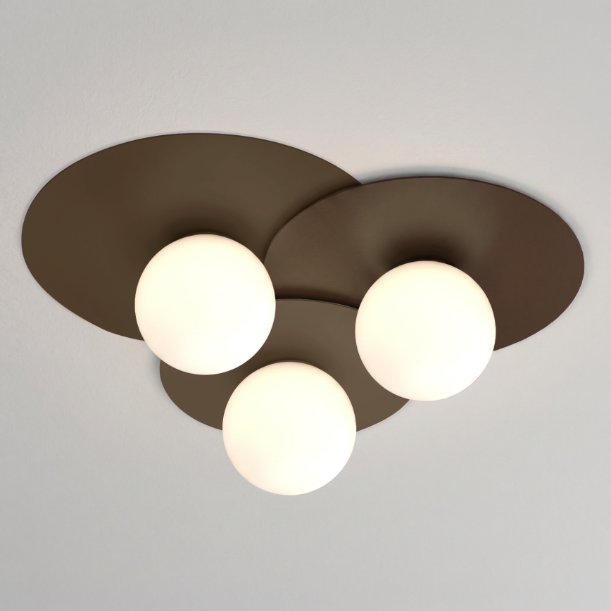 Ceiling light FLAT 3xE27/15W/230V 55x60 cm brown