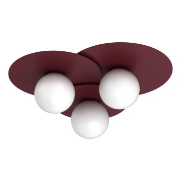 Ceiling light FLAT 3xE27/15W/230V 55x60 cm burgundy