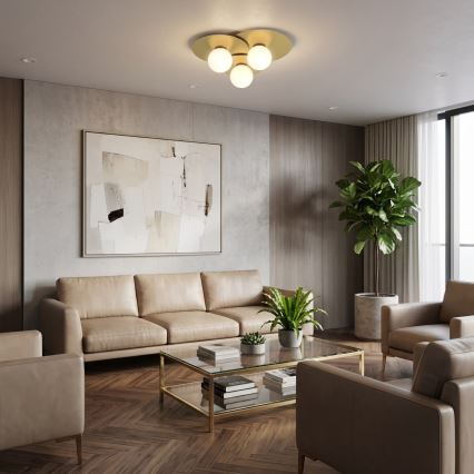 Ceiling light FLAT 3xE27/15W/230V 55x60 cm gold