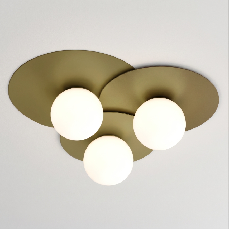 Ceiling light FLAT 3xE27/15W/230V 55x60 cm gold