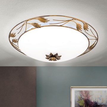 Ceiling light FLEUR 3xE27/60W/230V d. 50 cm bronze
