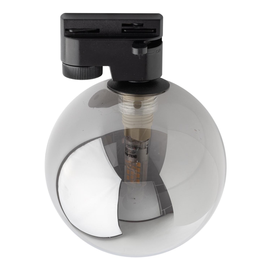 Ceiling light for 1-phase rail system TRACER 1xG9/8W/230V black/smoky black