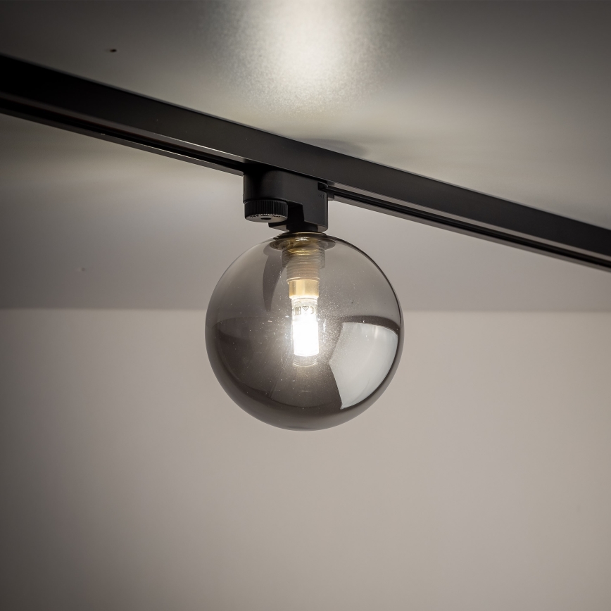 Ceiling light for 1-phase rail system TRACER 1xG9/8W/230V black/smoky black