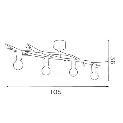 Ceiling light GARNISH 4xE27/15W/230V white/patina
