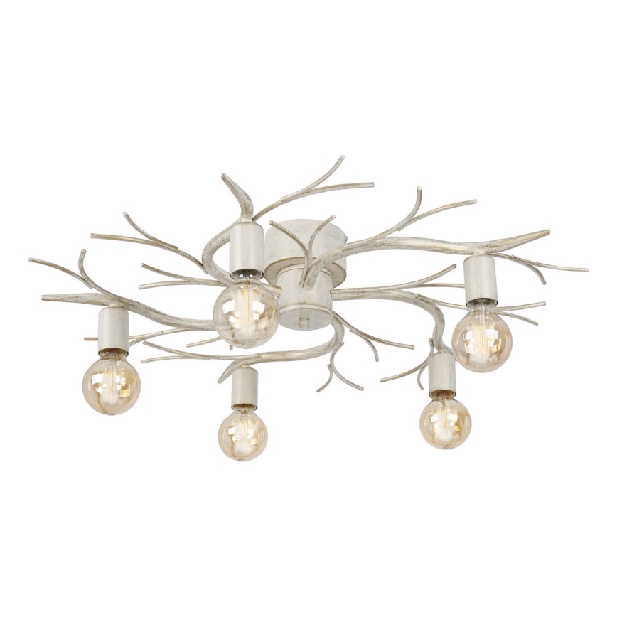 Ceiling light GARNISH 5xE27/15W/230V white/patina