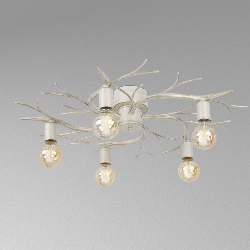 Ceiling light GARNISH 5xE27/15W/230V white/patina