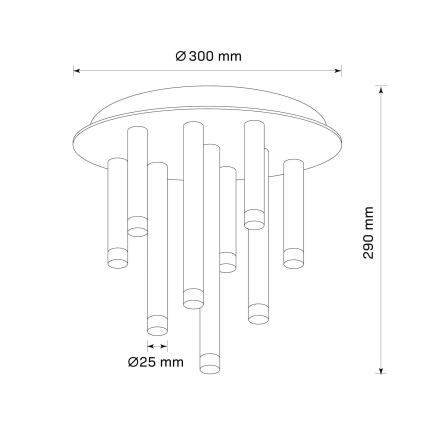 Ceiling light GLAM 9xG9/8W/230V gold