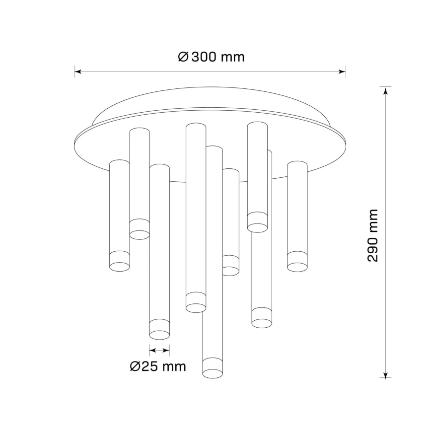 Ceiling light GLAM 9xG9/8W/230V gold