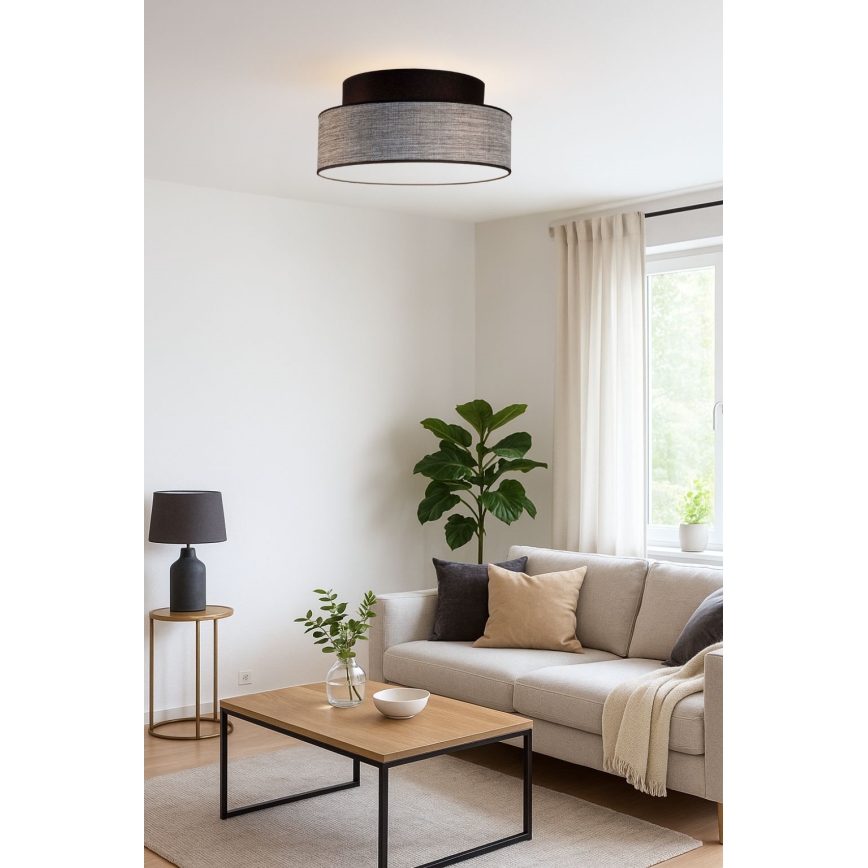 Ceiling light GRACE 1xE27/60W/230V black/grey
