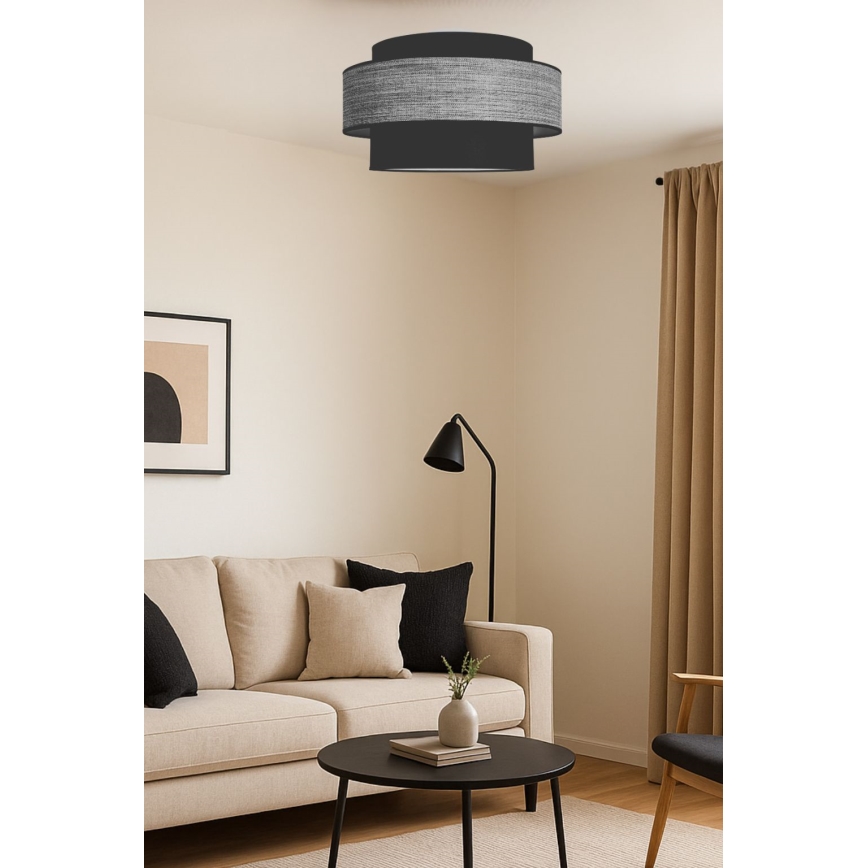 Ceiling light GRACE 1xE27/60W/230V d. 40 cm black/grey