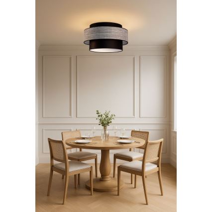 Ceiling light GRACE 1xE27/60W/230V d. 40 cm black/grey