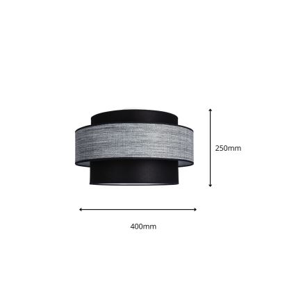 Ceiling light GRACE 1xE27/60W/230V d. 40 cm black/grey