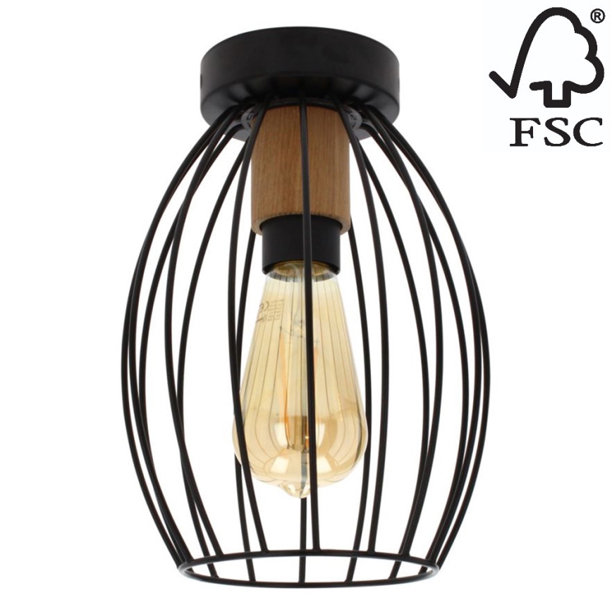Ceiling light GUNNAR 1xE27/60W/230V oak - FSC certified