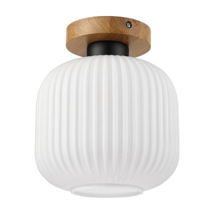 Ceiling light HARMA WOOD 1x E27/15W/230V oak/white Ø 20 cm