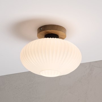 Ceiling light HARMA WOOD 1xE27/15W/230V oak/white Ø 25 cm