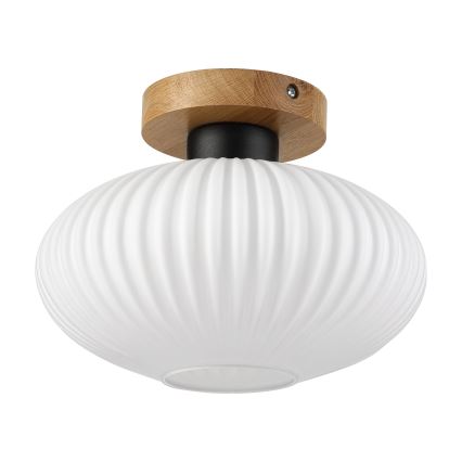 Ceiling light HARMA WOOD 1xE27/15W/230V oak/white Ø 25 cm