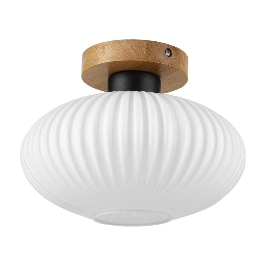 Ceiling light HARMA WOOD 1xE27/15W/230V oak/white Ø 25 cm