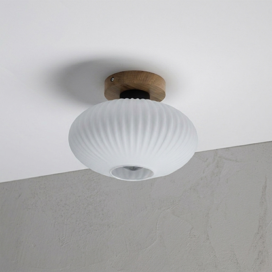 Ceiling light HARMA WOOD 1xE27/15W/230V oak/white Ø 25 cm