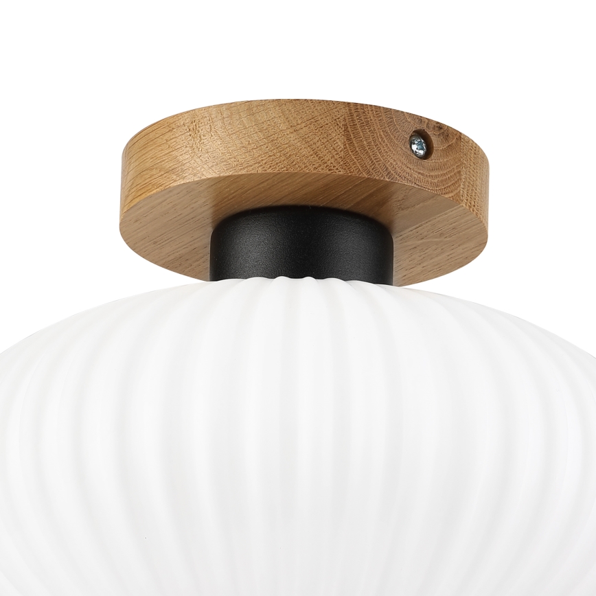 Ceiling light HARMA WOOD 1xE27/15W/230V oak/white Ø 25 cm