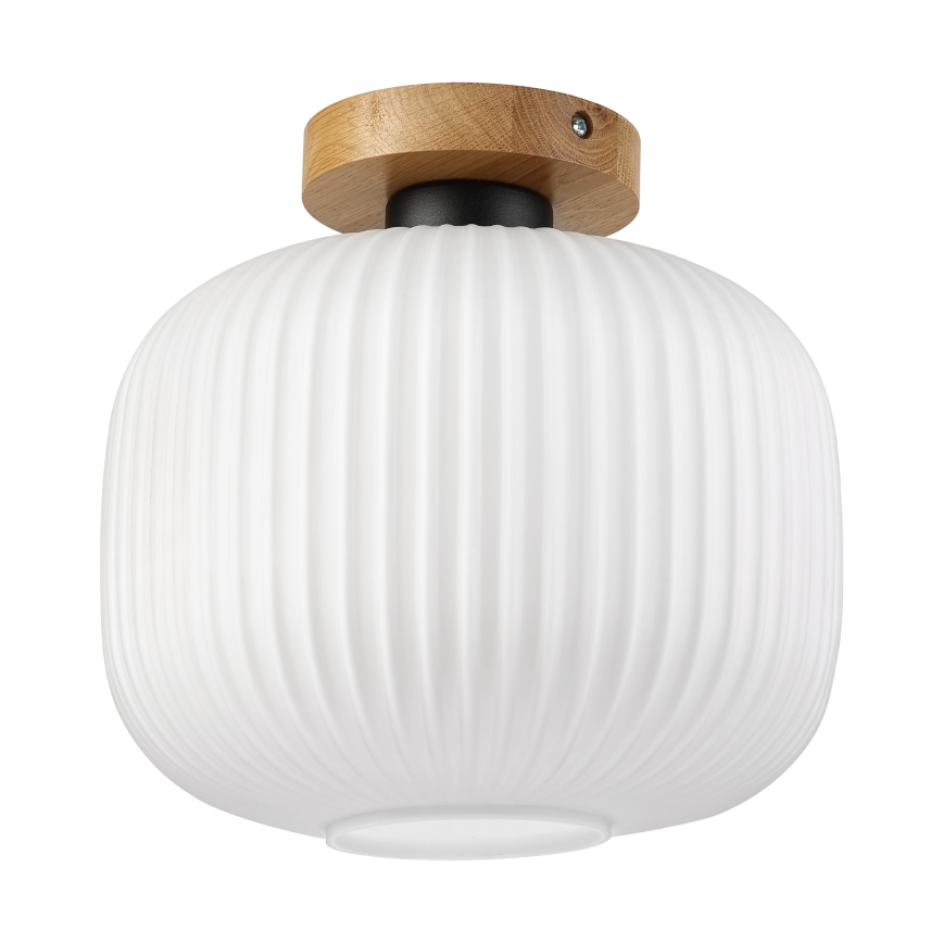 Ceiling light HARMA WOOD 1xE27/15W/230V Oak/White Ø 25 cm