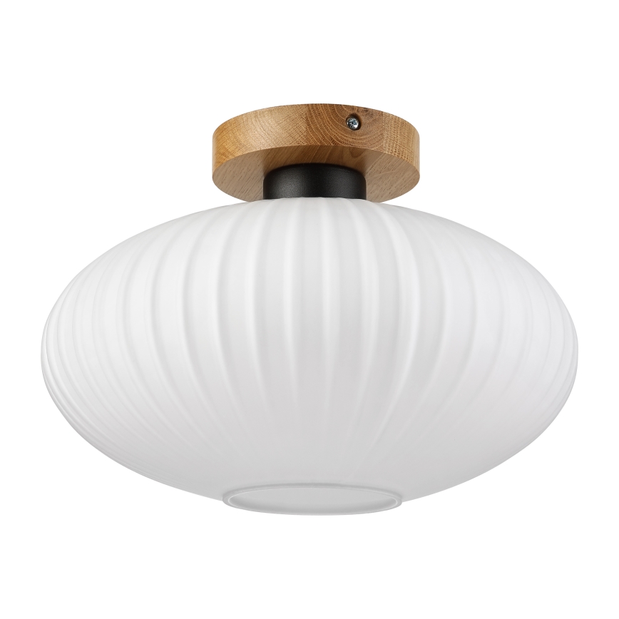 Ceiling light HARMA WOOD 1xE27/15W/230V Oak/White Ø30 cm
