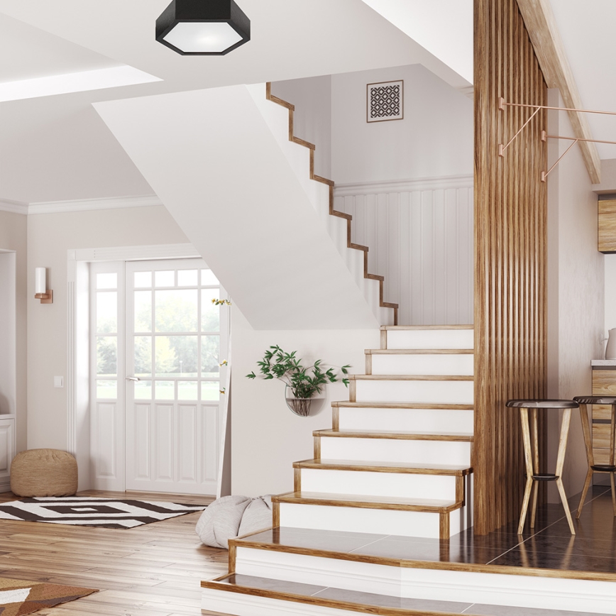 Ceiling light HEX 1xE27/60W/230V d. 32 cm pine black
