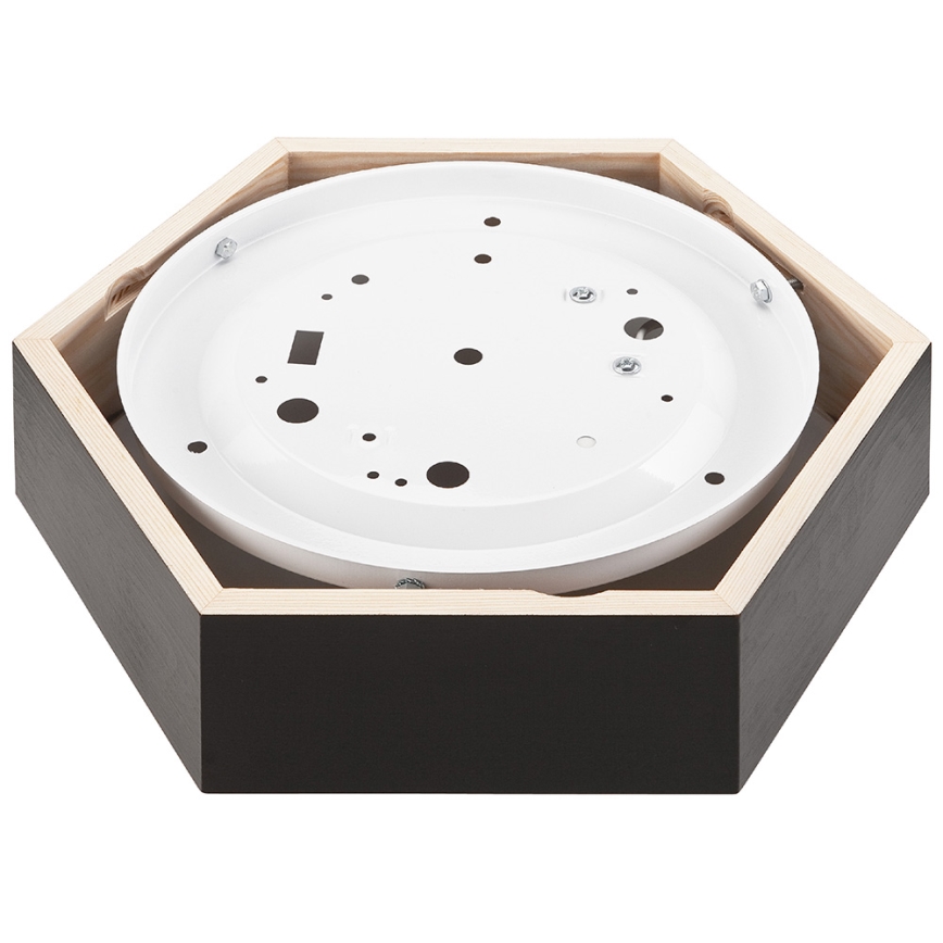 Ceiling light HEX 1xE27/60W/230V d. 32 cm pine black