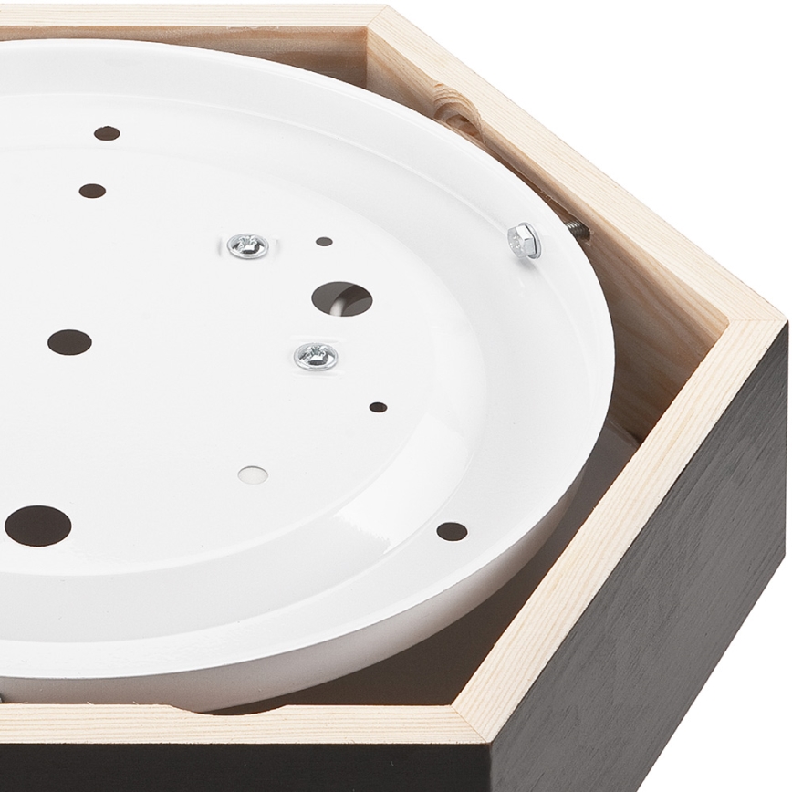 Ceiling light HEX 1xE27/60W/230V d. 32 cm pine black
