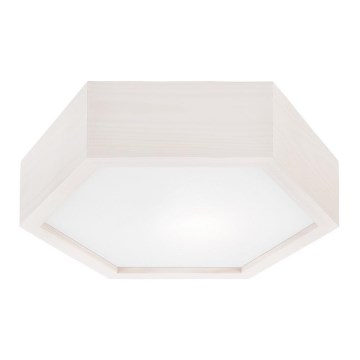 Ceiling light HEX 1xE27/60W/230V d. 32 cm pine white
