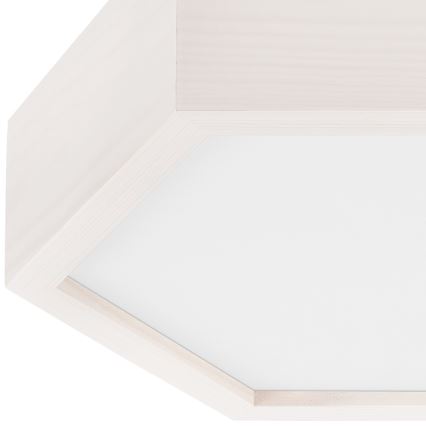 Ceiling light HEX 1xE27/60W/230V d. 32 cm pine white