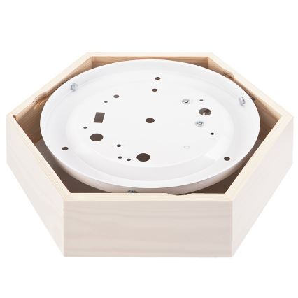 Ceiling light HEX 1xE27/60W/230V d. 32 cm pine white