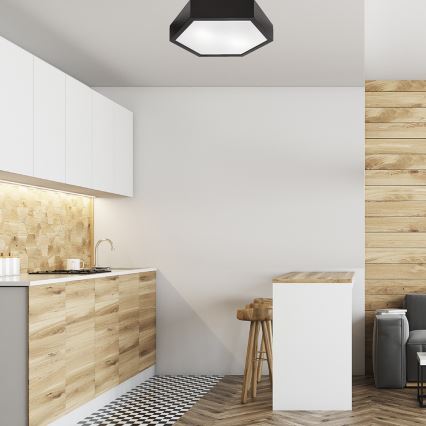 Ceiling light HEX 2xE27/60W/230V d. 43 cm pine wenge