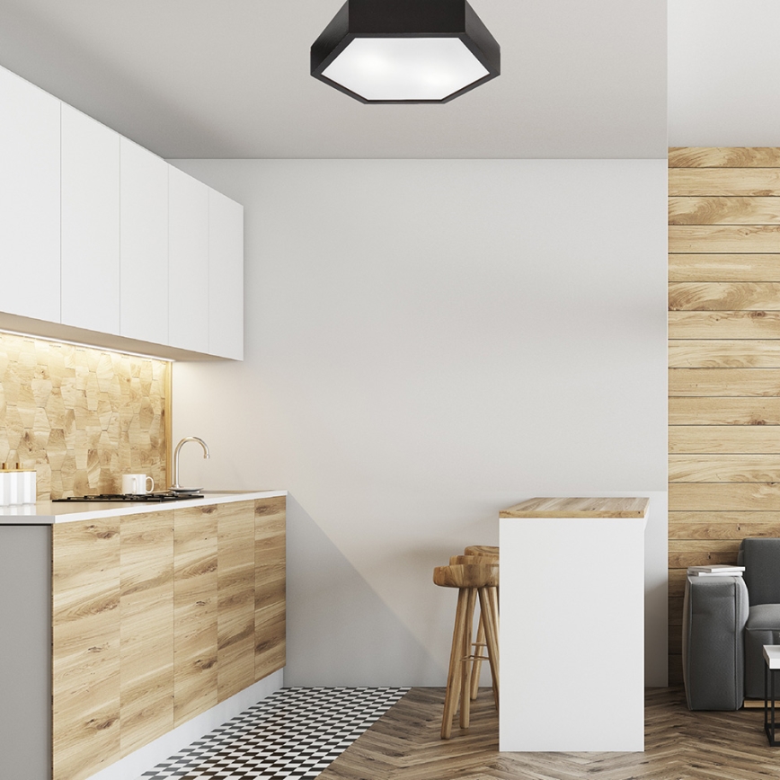 Ceiling light HEX 2xE27/60W/230V d. 43 cm pine wenge