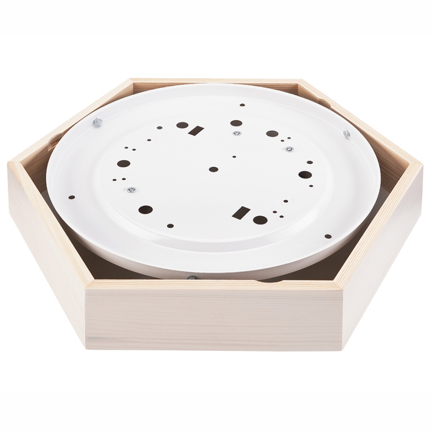 Ceiling light HEX 2xE27/60W/230V d. 43 cm pine white