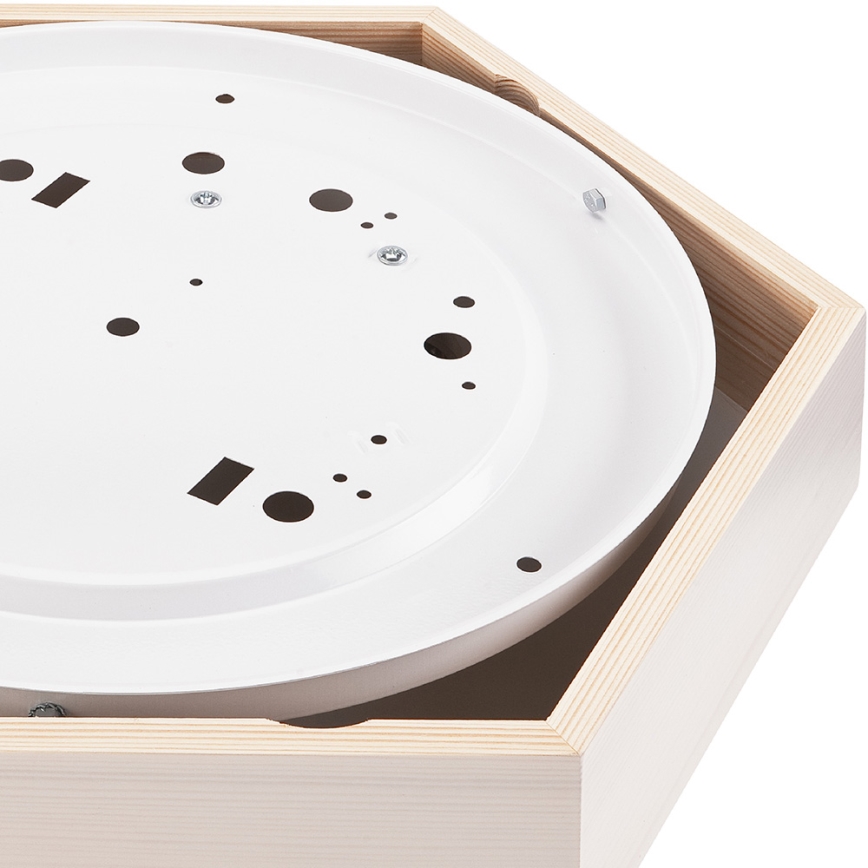Ceiling light HEX 2xE27/60W/230V d. 43 cm pine white