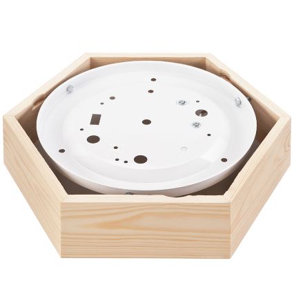 Ceiling light HEX NATURAL 1xE27/60W/230V d. 32 cm pine