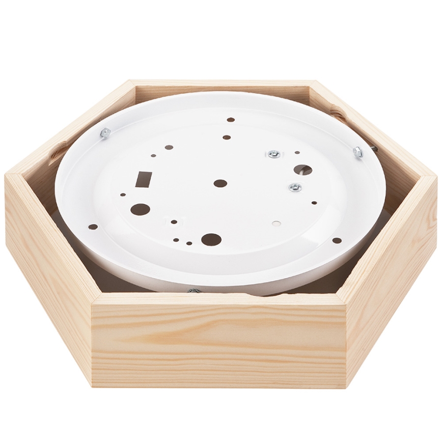 Ceiling light HEX NATURAL 1xE27/60W/230V d. 32 cm pine