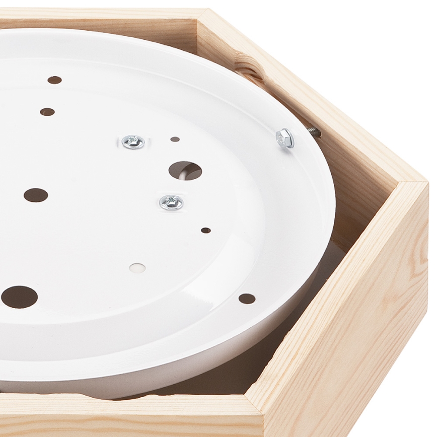 Ceiling light HEX NATURAL 1xE27/60W/230V d. 32 cm pine