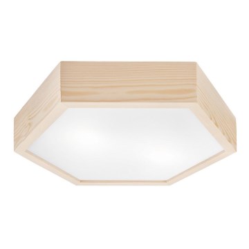 Ceiling light HEX NATURAL 2xE27/60W/230V d. 43 cm pine
