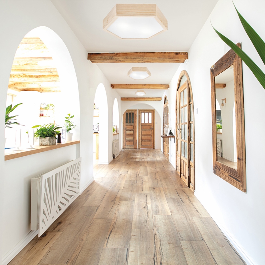 Ceiling light HEX NATURAL 2xE27/60W/230V d. 43 cm pine