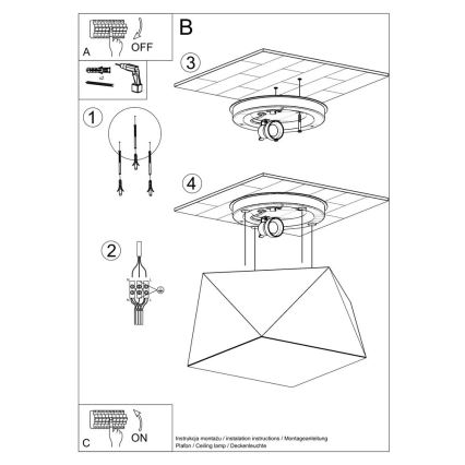 Ceiling light HEXA 1xE27/60W/230V white