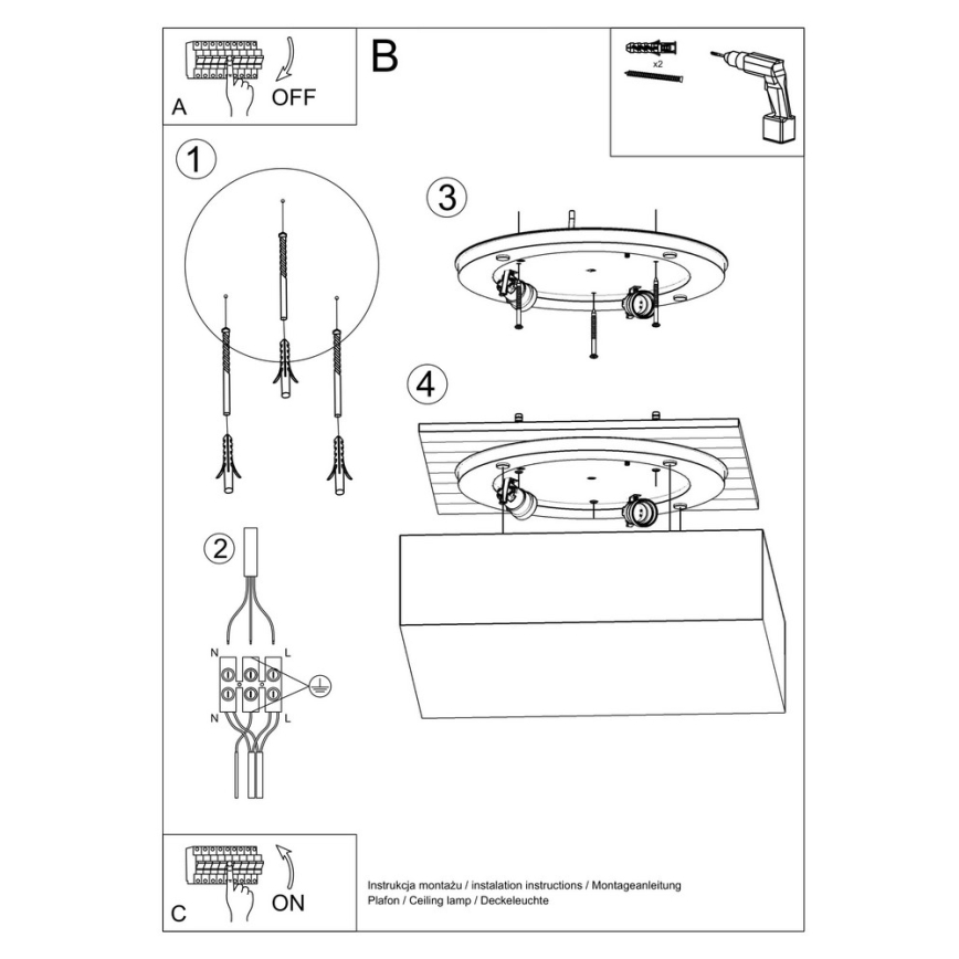 Ceiling light HORUS 35 2xE27/60W/230V white