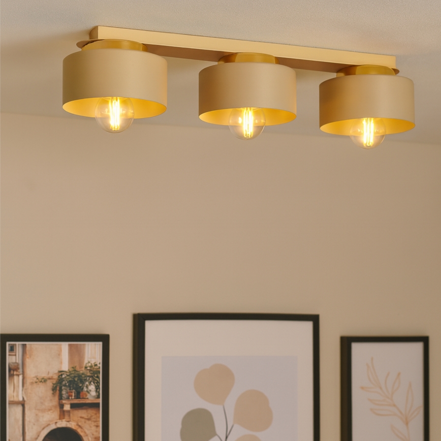 Ceiling light IGNIA 3xE27/60W/230V beige/gold