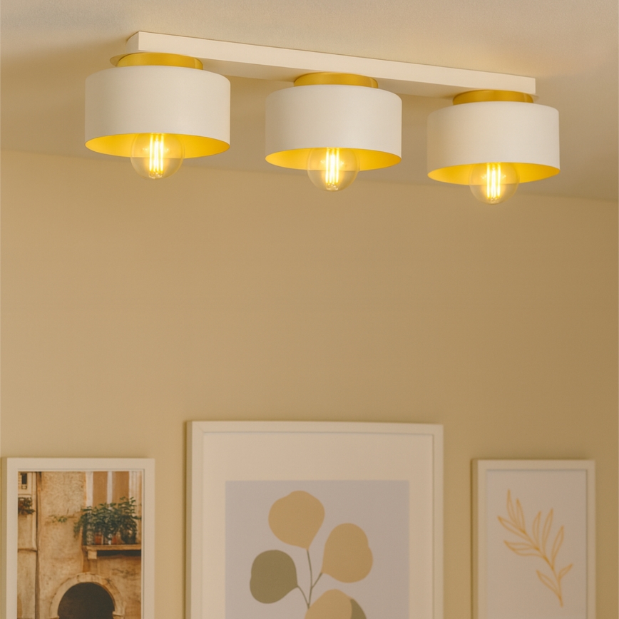 Ceiling light IGNIA 3xE27/60W/230V white/gold