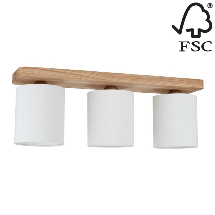 Ceiling light JENTA 3xE27/25W/230V oak - FSC certified