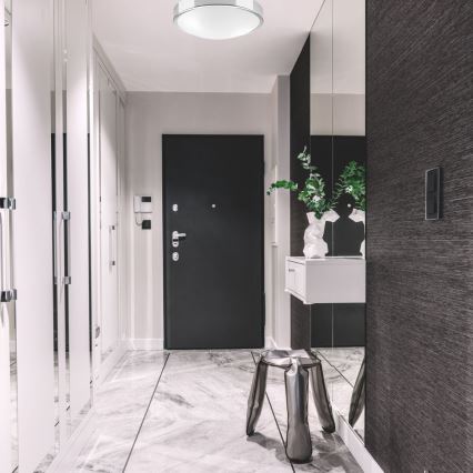Ceiling light JONAS 2xE27/60W/230V d. 36 cm shiny chrome